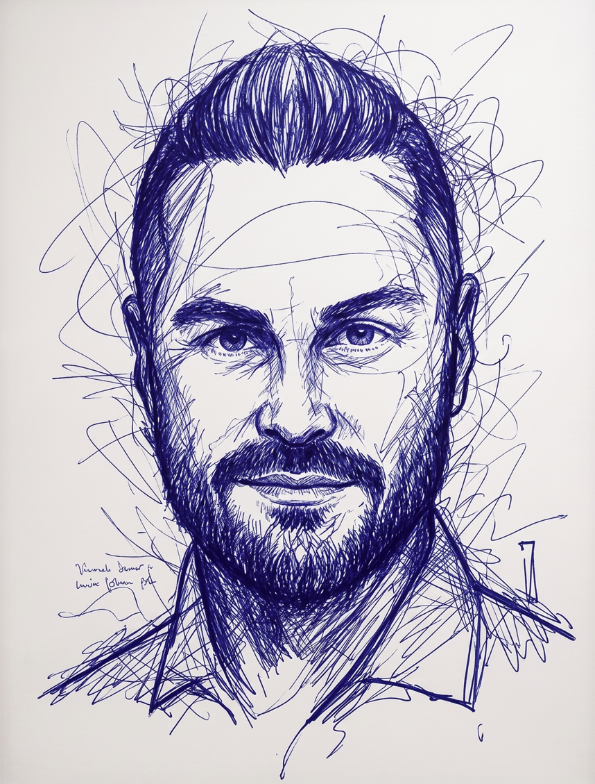 Porträtzeichnung von Frederik Stadler